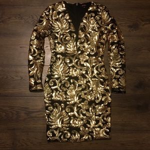 Black dress with gold foliage ✨